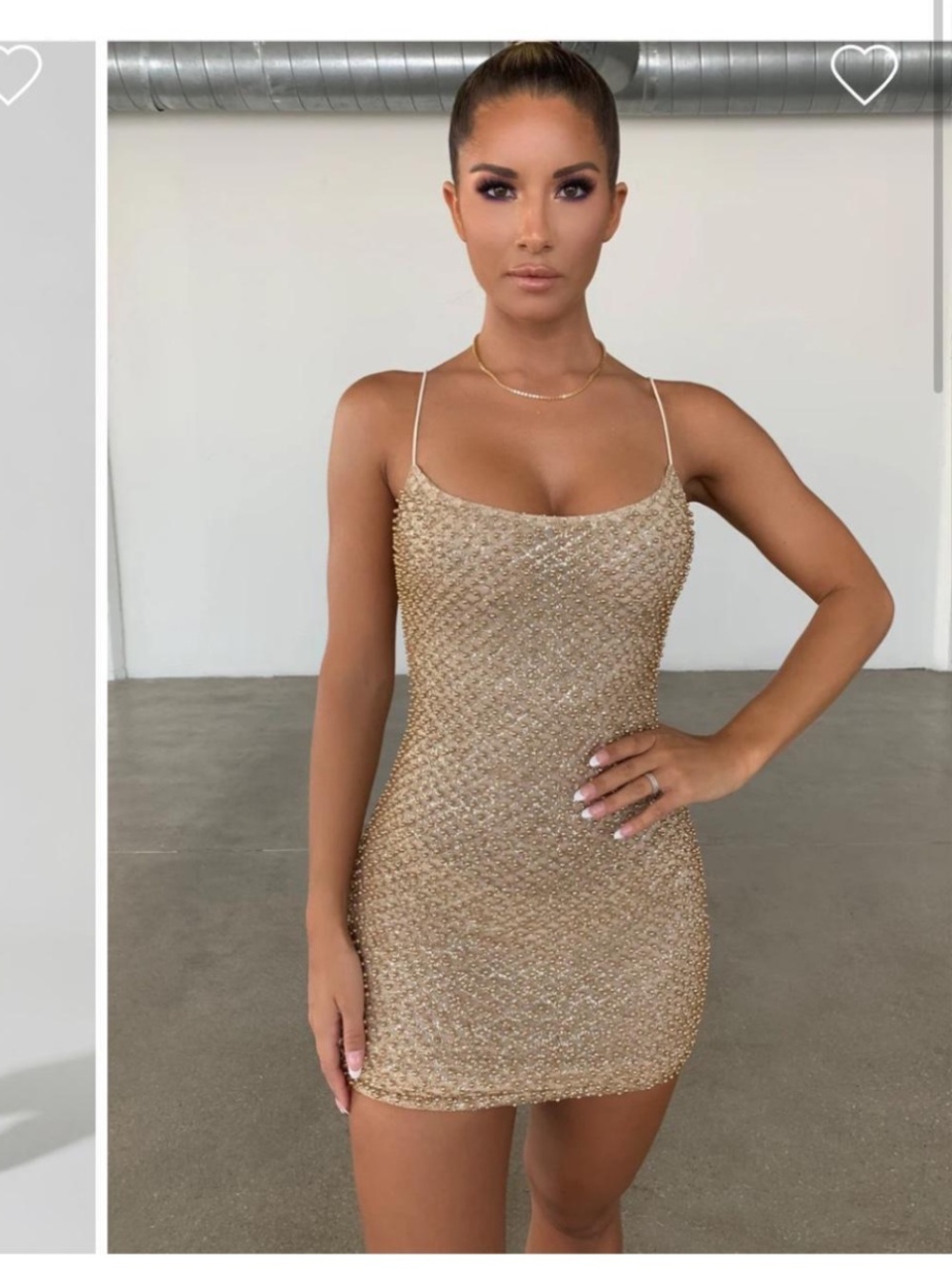 Oh Polly Gold Sequin Mini Dress - Picture 1 of 5